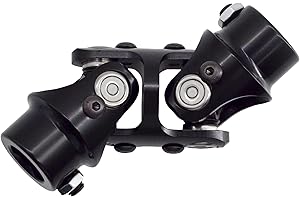RABROPAR 3/4" DD x 3/4" DD Double Steering Universal U Joint Shaft Coupler Black 70° Max Angle 5-1/8" Total Length, [ Double Steering 5.125 Overall Length ]