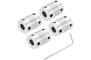 QUARKZMAN 4 stycken flexibla kopplingar 8 mm till 8 mm aluminium axelkoppling L25 x D 19 mm klokoppling stegmotor länkanslutning för 3D-skrivare CNC-maskin gör-det-själv encoder motoraxel