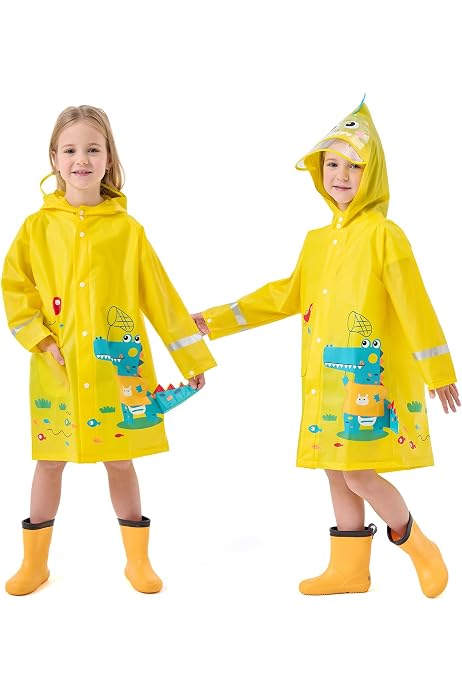 Poncho De Pluie Enfant Imperméable Et Respirant - Pour Garçons Et Filles 4-8 Ans, Printemps/été, Design Ample - 5
