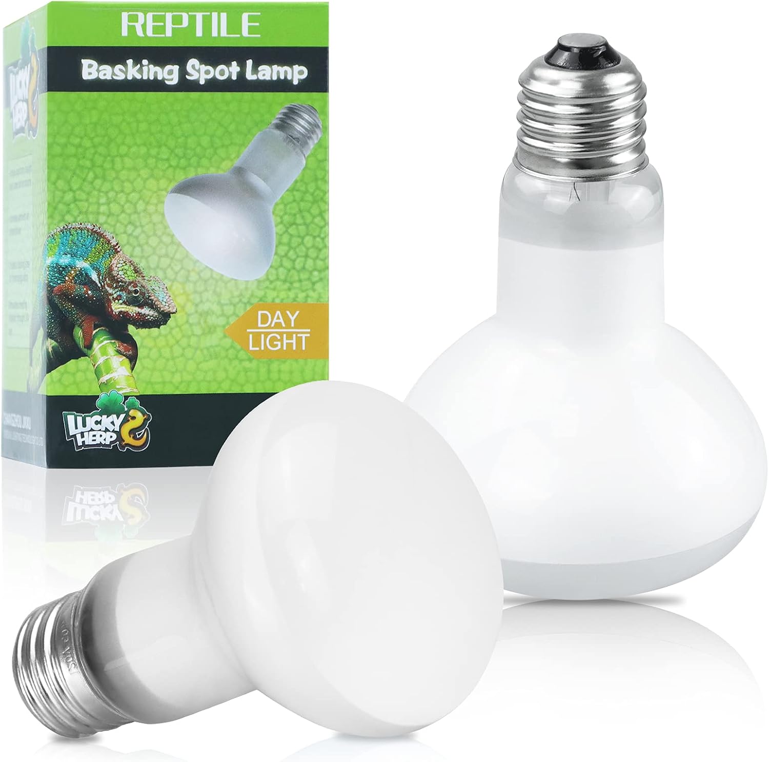 LUCKY HERP Reptile Heat Lamp Bulb, 2 Pack 100W Basking Spot Light for Tortoise D3, E27 Reptile Basking Lamp for Lizard, Snake, Chick, Dog