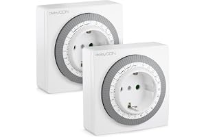 deleyCON 2x Mekanisk Timer Manuell Justerbar via Skivspelare 96 Kretsar Inomhus 3500W