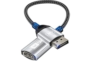 Nersligek Adaptador DisplayPort a HDMI 4K, Uni-Direccional Adaptador DP(Display Port) Macho a HDMI Hembra Convertidor Compatible con Lenovo, HP, DELL, AMD, NVIDIA, Más Pasivo