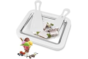 Casenly Heladera Instantánea, Fabricante Helados con 2 Espátulas, Helado Roller Maker Pan Máquina para Hacer Helados Máquina de Yogur Helado, Ice Cream Rolls Maker Machine para Gelato Sorbete Yogur