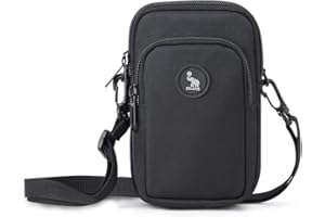 OIWAS Męska torba na ramię, torba na telefon komórkowy, do zawieszenia, mała torebka męska, damska torba crossbody, mini torba na ramię na czas wolny i urlop, dla mężczyzn, smartfon, czarna, czarny,