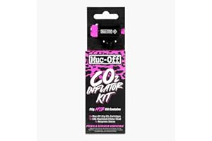 MUC OFF Muc-Off Inflator Kit - CO2 Puncture Repair Kit for Road Bikes - 2 Cartridges, CNC Inflator Head, Neoprene Sleeve - Fits Presta and Schrader Valves
