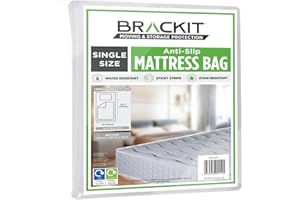 BRACKIT Single Size - Mattress Bag For Moving, Transport, And Storage - Self-Adhesive - Waterproof - Easy-Fit - Mattress Cover, And Protector, For Moving, Transport, And Storage