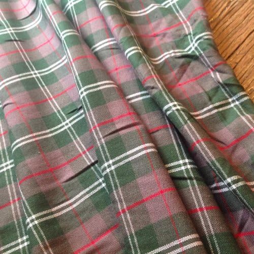 Faux Wool Tartan Patterned Fabric - Brown, Maroon &amp; Red - 145 cms wide, 230 gsm