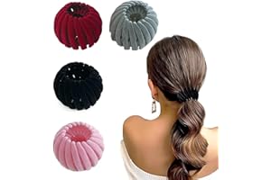 XUZOPIM Pack Of 4 Elegant Bird Nest Hair Clips, Vogelnest Haarspange Expandable Knot Maker For Women, Hair Accessories For Women, Ponytail Holder, Quick Styling For Thick, Thin And Curly Hair