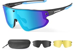 Odoland occhiali veloci uomo con 3 lenti magnetiche, occhiali da sole sportivi ciclismo occhiali bici con lenti fotocromatiche UV400 per donne, mtb, running, corsa e pesca