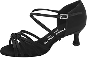 Rummos Mujeres Zapatos de Baile R358 041 - Satén Negro - Normal - 5 cm Flare - Made in Portugal