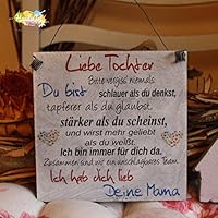 Shabby Style Holzschild - Liebe Tochter - Deine Mama ~ Weihnachten - Geschenk