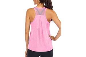 Superora Workout Tops Loose fit Racerback Tank Tops for Women Mesh Backless Tank Running Tank Tops