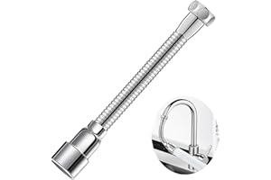 ORTVIAI Prolunga Rubinetto Cucina 16 Cm, Prolunga Per Rubinetto In Acciaio Inox 304, Flessibile Rubinetto Cucina, Prolunga Lavandino Cucina, Per Cucina E Bagno