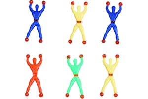 QINCLING 6 Stücke Fensterwanderer Crawler Männer Fensterkrabbler Männer Fensterkletterer Klettermännchen Fenster Klettermann Spielzeug Mehrfarbig Klebrige Wand Kletterer Rolling Männer für Kinder Party