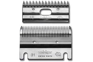 HEINIGER STANDARD BLADE SET FOR HEINIGER CLIPPERS BOTTOM BLADE 31 TOOTH TOP BLADE 15