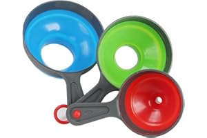 VirtuGro Set di 3 Imbuto Cucina Imbuto Pieghevole Imbuto per Marmellata Imbuto Fungo Silicone Imbuti Pieghevoli Imbuto Grande Per Trasferimento di Liquidi e Polveri Piccolo Medio e Grande