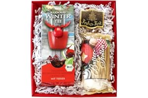 ‎BULL & BEAR Bull & Bear Geschenkkorb "Zauberhafte Weihnacht", mit feinem Bio-Früchtetee, Stollen, Pflanzset, Geschenkset zu Weihnachten