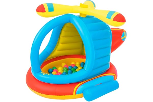 Bestway 52217 Piscine à Balles Hélicoptère Gonflable Up In & Over 140 X 127 X 89 cm avec 50 Balles