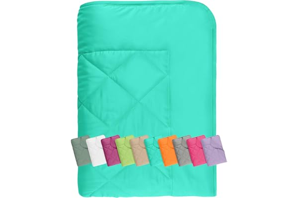 npluseins Lätt sommartäcke 135 x 200 - sommarfilt för sval sömn - perfekt för camping, trädgård och gäster - 1180.1542, turkos