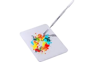 ‎FILFEEL Mischpalette Makeup Edelstahl Mischwerkzeug mit Spatel für Nagel Pigment Cosmetic Foundation, hochwertige Rechteckform als Spiegel (83g)