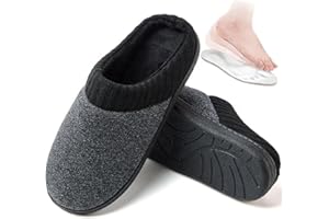 TTW Pantofole casa uomo inverno Comoda Memory Foam Calde Scarpe da Casa grigio e nero/marrone 40-47