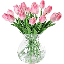Bos kunst tulpen geel (real touch) - - Zijden boeketten