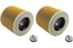 KENSHIRE Paquete de 2 filtros de cartucho compatibles con Karcher Serie A WD WD2 WD3P filtro de cartucho A2004 WD2200 SE4001 para aspiradoras húmedas y secas 64145520