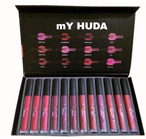 huda beauty pack of 12 lipstick set