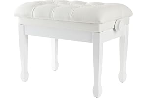 Fame PB-30C Cushioned Piano Bench (White Satin) - Ława do pianina