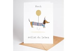 Lovely Cards - Hoch sollst du leben - Dackel - lustige Geburtstagskarten für Frauen Männer - Mann Frau - Geburtstagskarte lustig - lustige Geburtstagsgeschenke - A6 (Klappkarte) 40. Jahre 30. Jahre