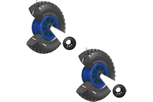 ‎TRUTZHOLM TRUTZHOLM 2X pannensicheres Sackkarrenrad 260x85mm Vollgummi 3.00-4 PU Ersatzrad für Sackkarre Rad Reifen 75mm Nabenlänge (Blau, zentrierte 75 mm Nabe)