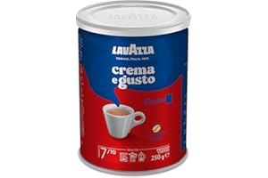 ‎LAVAZZA Lavazza, Crema e Gusto Classico, Gemahlener Kaffee, für Mokka-Kanne oder Filterkaffee, Runder & Einladender Geschmack, Intensität 7/10, Würzige Aromanoten, Arabica & Robusta, Dunkle Röstung, 250 g