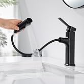 HanCrobiyx Matte Black Sink Faucet Removable in 2 Modes, Extendable | Extendable Basin Faucet Bathroom Sink Faucet Stainless