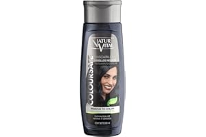 NaturVital - Mascarilla de Pelo ColourSafe, Sin Parabenos ni Siliconas, Coloración para Cabellos Negros, con Keratina Vegetal, Aporta Brillo y Protege el Color, 300 ml