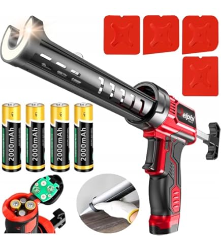 ONEVAN Akku-Kartuschenpresse Für 18V Makita - 6-Gang, Bis 600ml, Mit Düsen-Set