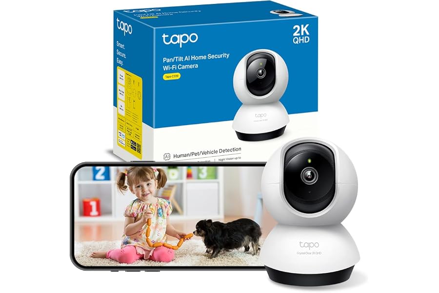 Tapo C220 - IA Cámara Vigilancia 360°, 2K 4MP QHD, Inteligente de IA, Visión Nocturna, Audio Bidireccional, Detección Movimie