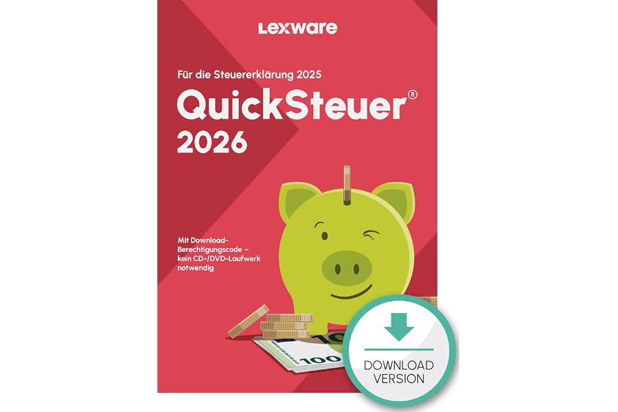 QuickSteuer 2026 (für Steuerjahr 2025)| Private und gewerbliche Steuererklärung | PC Aktivierungscode per Email