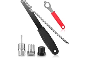 TIDEVAN Démonte Cassette Vélo Chain,5 Pièces Whip Outil de Retrait de Roue Libre Kit D'outils de Chaîne de Vélo avec Fouet à Chaîne Outils Demonte Cassette Vélo Kit pour Cassettes 7 8 9 10 11 Vitesses