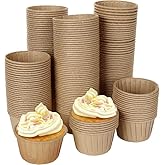 Orret Home Muffin Cupcake Cake Mold Capsule &ndash; Kraft Color, 20 Disposable Brownies, Muffins, Cupcake Baking Paper and