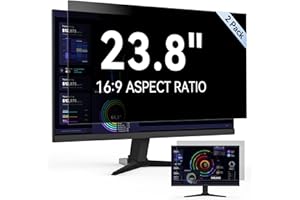 PROTESCREEN [2-Pack] 23.8 Inch Computer Privacy Screen Filter for 16:9 Widescreen Monitor, Removable Eye Protection Anti Glare Blue Light Filter Privacy Shield, Anti Scratch Anti Spy Screen Protector Film 23.8 In
