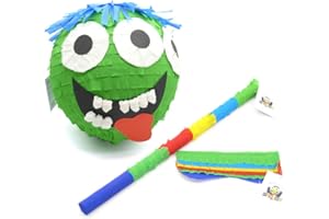 Nislai® Monster Pinata Set | Ideal für Monster Party und Grusel-Party | Geburtstag Geschenk | Großer Spaß zum Schlagen | Inkl. Augenmaske & Stab | Ca. 25x25x25 cm