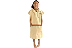 COR Surf Poncho Toalla para Niño y Niña | Albornoz Piscina, Playa Microfibra | Edades 3-10 (Sande)