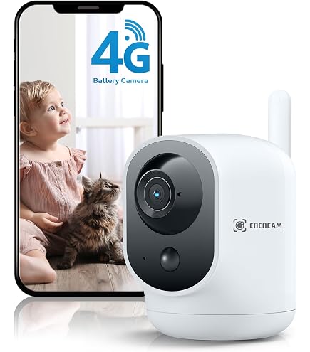 Caméra De Surveillance 4G LTE Avec Batterie 10000mAh - Sans WiFi, étanche - Vision Nocturne Couleur, Sirène, Alertes Instantanées