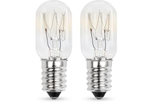 Comyan 15W E14 Screw Salt Lamp Bulbs 230V, T20 Fridge Light Bulbs 2700K Warm White SES Machine Bulbs, Pygmy Bulb 15W Mini Wax Warmer Light Bulb Dimmable - 2Pack