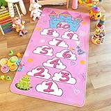 Superb Kids / Childs Rug Princess Castle Hopscotch Pink Play Mat 80cm x 150cm (2'6 x 5' approx) (Kitchen &amp; Home)