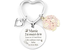 RGHSZ Cadeau Fete des Peres pour Grand-père Porte Clés Grand-père,Cadeau Fete des Grand Meres Porte Clés Mamie, Cadeau Anniversaire Grand-père Mamie,Cadeau de Noël Halloween pour Papy-Je T'aime Rai Toujours