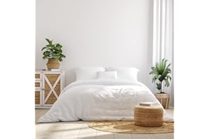 GAMUSI Poszewka na kołdrę 100% bawełna biała łóżko 180 cm - poszewka na kołdrę 260x220 cm