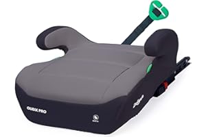 Daliya® QUBIX PRO Kindersitzerhöhung mit ISOFIX | i-SIZE NORM ECE R129 | 125 bis 150 cm | Gurtfix | waschbar | Autositz | Autokindersitz | Kindersitz | Sitzerhöhung (Schwarz - Grau)