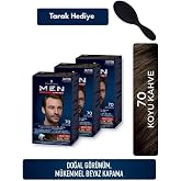 Schwarzkopf Men Perfect 70 Koyu Kahve Erkek Sa&ccedil; Boyası 3&rsquo;L&uuml; Set + Tarak Hediyeli