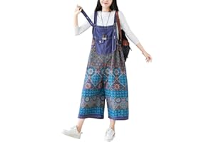 YuanDiann Womens Denim Dungarees Wide Leg Printing Plus Size Overalls Romper Jeans Boyfriend Loose Fit Maternity Oversized Jumpsuits Trousers 17# Purple